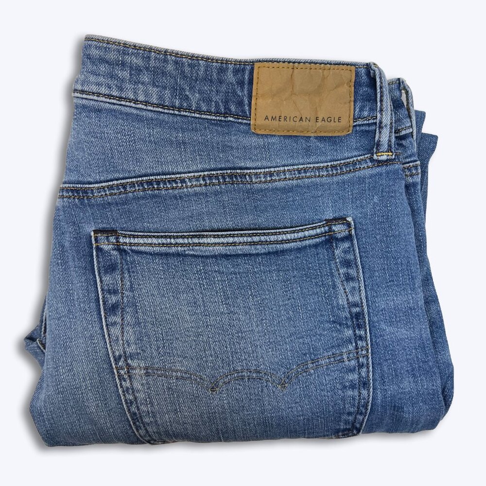 American Eagle Mens 34x36 AirFlex+ Relaxed Straight Jeans Medium Wash Denim Tall - Picture 4 of 9